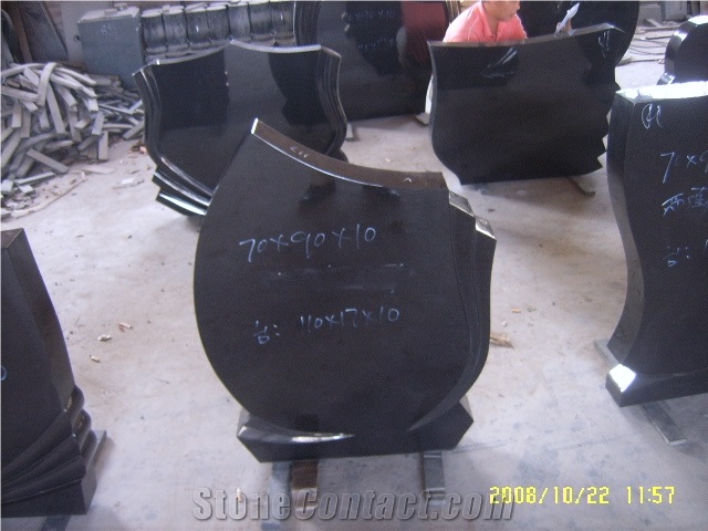 Low Price for Hungary Tombstone, Black Granite Tombstone