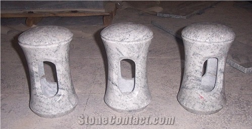 Monument Vase, Grey Granite Urn, Vase, Bench