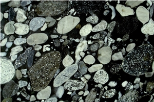 Black Mosaic / Black Marinace Slabs, Black Marinace Granite Slabs