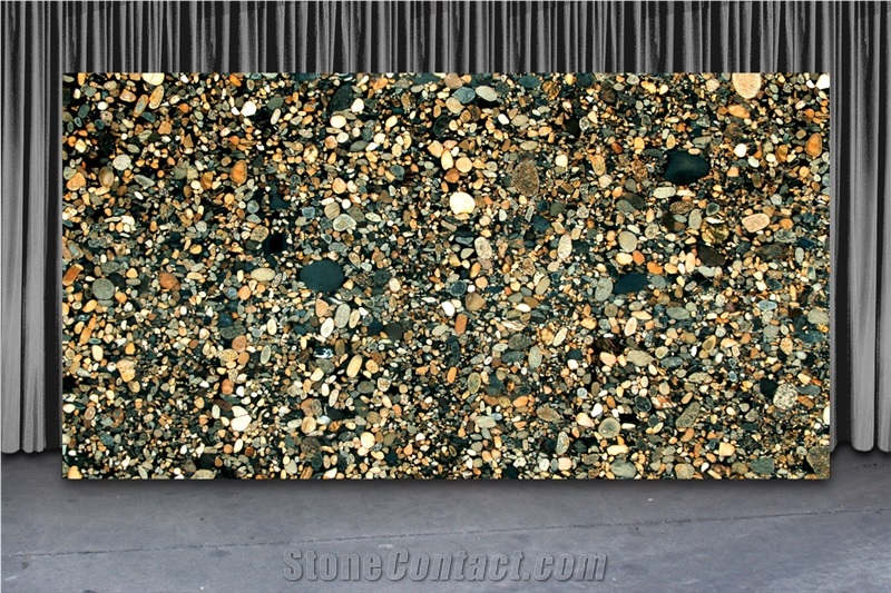 Black Mosaic Gold Slabs - Golden Marinace, Golden Marinace Granite Slabs