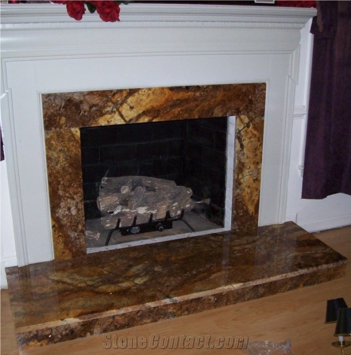 Fireplace in Magma Gold Granite