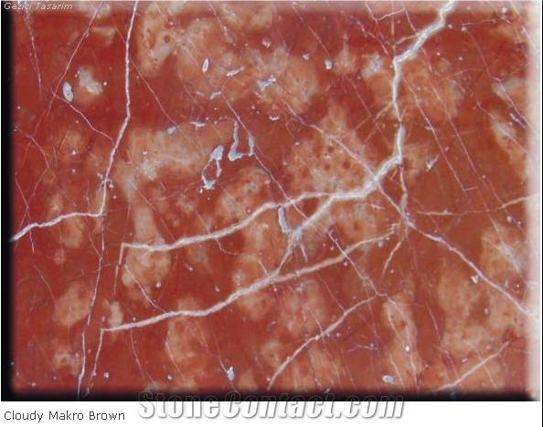 Cloudy Makro Brown Marble Tiles, Turkey Red Marble