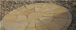 Sandstone Patio Circle for Landscaping Paver, Kota Desert Beige Sandstone Pavers