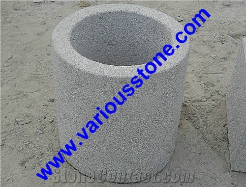 Flower Pot, Planter, G341 ,383 ,350 Grey Granite Flower Pot
