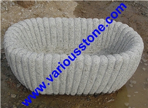 Flower Pot, Planter, G341 ,383 ,350 Grey Granite Flower Pot