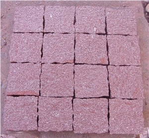 G666 Granite Cube Stone,Paving Stone,Landscaping S, G666 Red Granite Paving Stone