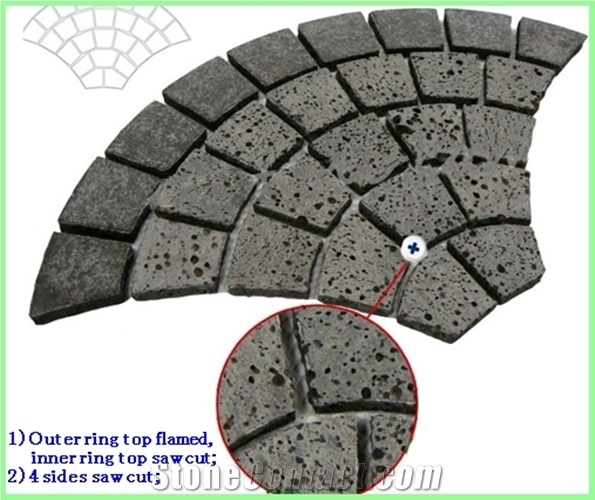 Granite Fan Pattern Back Mesh Paving Stone