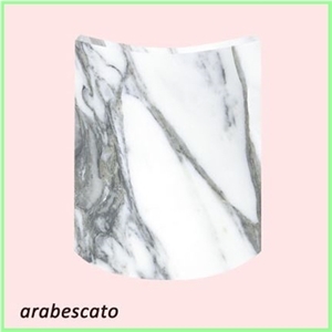 Roman Column Curved Plates,Building Stone, Arabescato Faniello White Marble Roman Column
