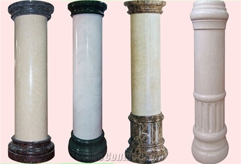 Roman Column,Pedestals,Building Stone, ,Granite White Marble Roman Column