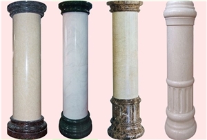 Roman Column,Pedestals,Building Stone, ,Granite White Marble Roman Column