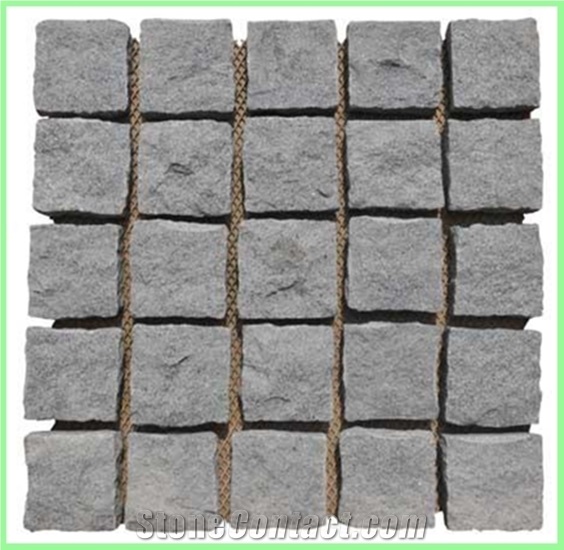Square Pattern Back Mesh Paving Stone,Landscaping Porphyry , Granite Paving Stone