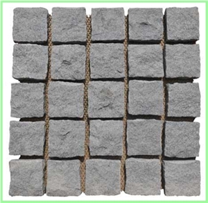 Square Pattern Back Mesh Paving Stone,Landscaping Porphyry , Granite Paving Stone
