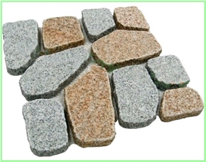 Square Pattern Back Mesh Paving Stone,Landscaping Porphyry Granite Paving Stone