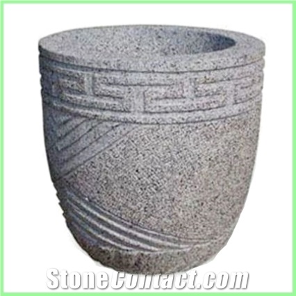White Granite Planter Pot