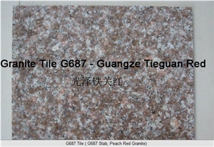 G687 Granite Tile - Guangze Tieguan Red, China Pink Granite