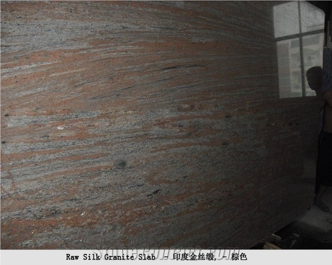 Raw Silk Granite Slab, India Pink Granite