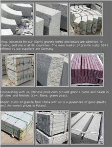G341 Granite Kerbstone from China, G341 Grey Granite Kerbstone