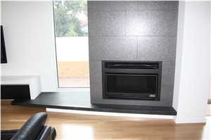 Natural Absolute Black Honed Granite Fireplace