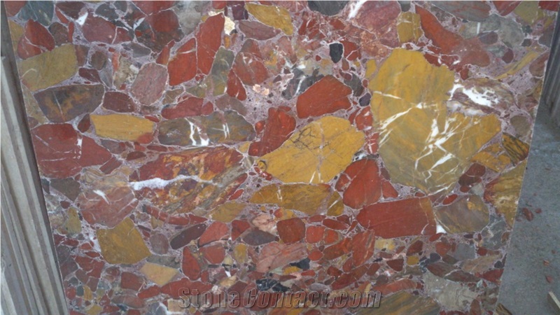 Conglomerate, Iran Red Marble Slabs & Tiles