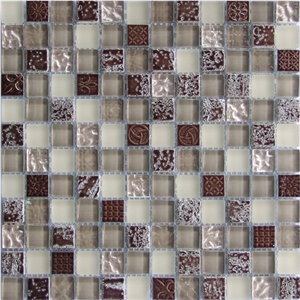 Glass Mix Stone Mosaic Tiles for Interior Decorati
