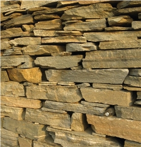 Grey Sandstone Boulder Wall, Yellow Sandstone Wall