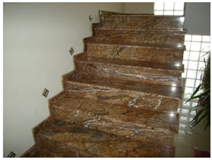 Rain Forest Brown Marble Stairs