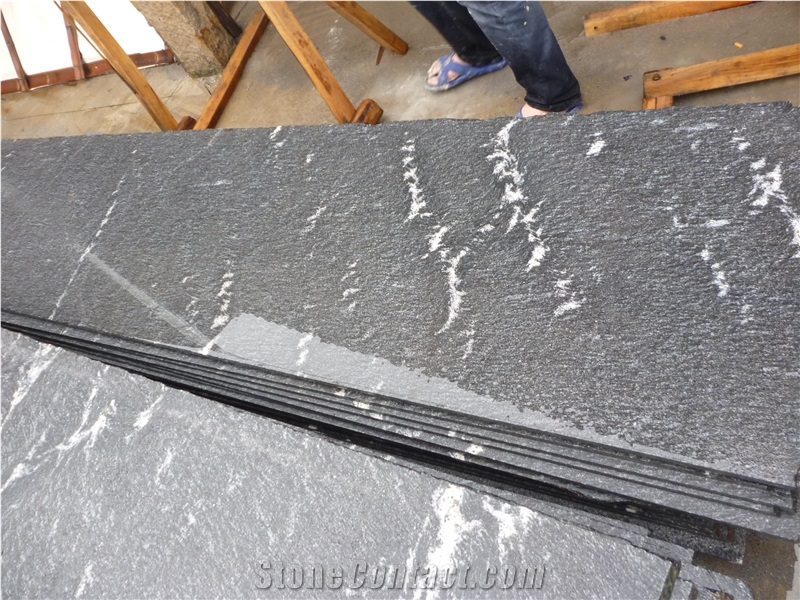 River Black Granite Slabs & Tiles, China Black Granite