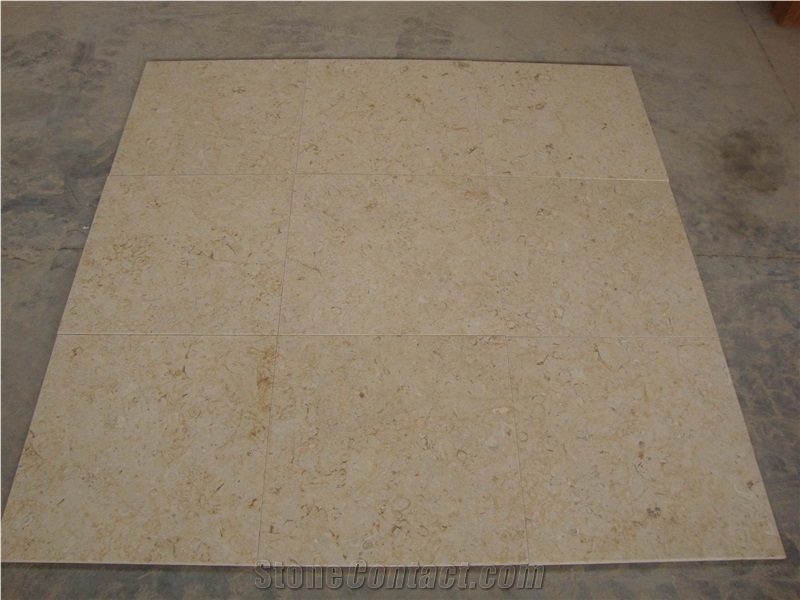Yellow Pearl Limestone Tiles & Slabs, Egypt Beige Limestone Polished Flooring Tiles, Walling Tiles