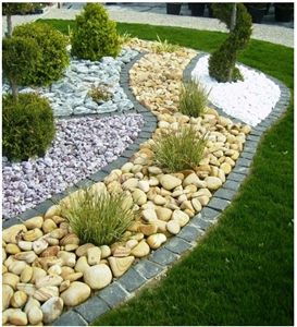 Yellow Pebbles for Landscaping, Yellow Sandstone Pebbles