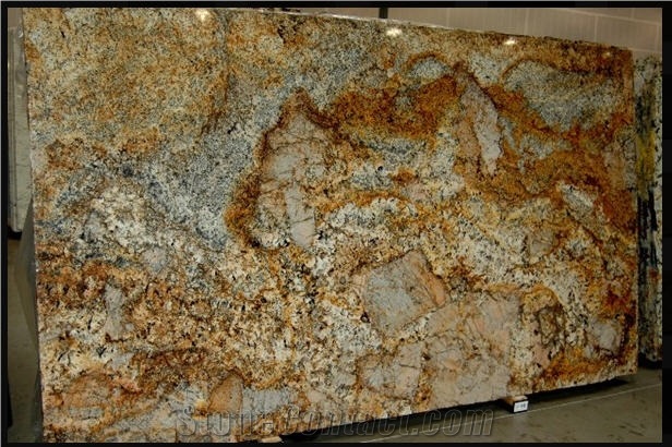 Mascarello Granite Slabs, Brazil Yellow Granite