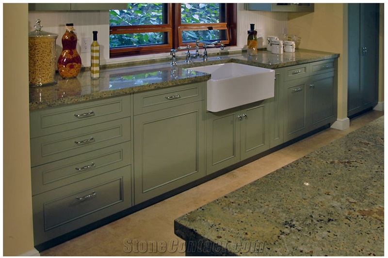 Sea Foam Green Kitchen Design, Island Top, Counter, Sea Foam Green