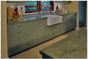 Sea Foam Green Kitchen Design, Island Top, Counter, Sea Foam Green Granite Kitchen Design