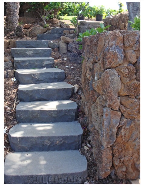 Solid Basalt Steps, Grey Basalt Cobble, Pavers from United States ...