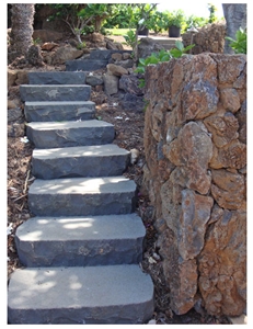 Solid Basalt Steps, Grey Basalt Cobble, Pavers