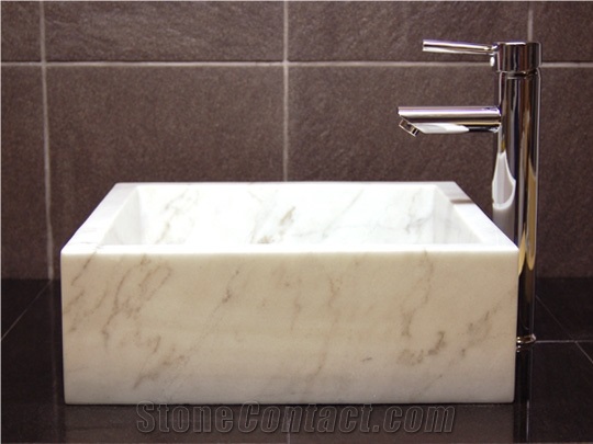 Bianco Carrara Sink, Bianco Carrara White Marble Sink