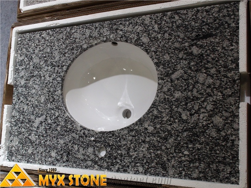 G418 Sea Wave White Countertop, G418 Sea Wave Grey Granite Bath Tops