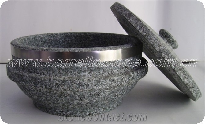 Anti-crack Stone Pot, Grey Granite Pots
