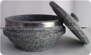Anti-crack Stone Pot, Grey Granite Pots