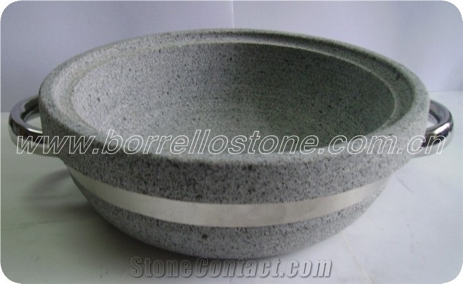 Cheap Granite Stone Pot, Grey Granite Pots from China 