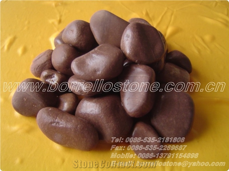 China Brown Pebble Stone, Brown Granite Pebble Stone