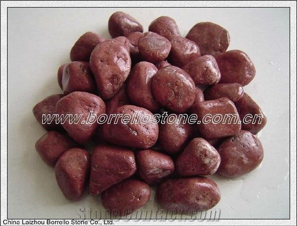 Decorative Red Pebble For Garden, Red Granite Pebbles