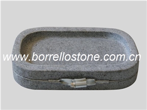 Natural Stone Plate For Steak, Grey Granite Plate