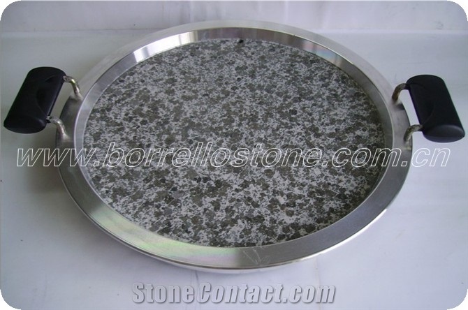 Top Quality Stone Plate For Steak, Grey Granite Plate