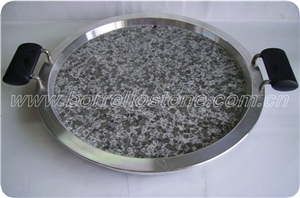 Top Quality Stone Plate For Steak, Grey Granite Plate