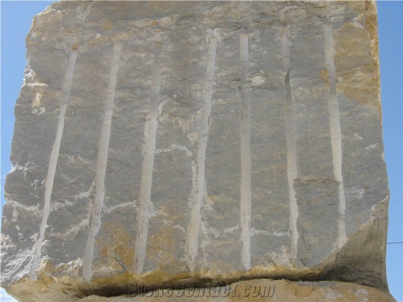 Deep Blue Limestone Block, Israel Grey Limestone