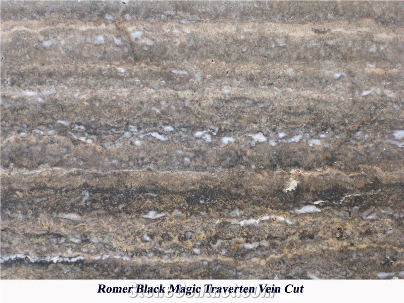 Black Magic Travertine Blocks, Turkey Grey Travertine
