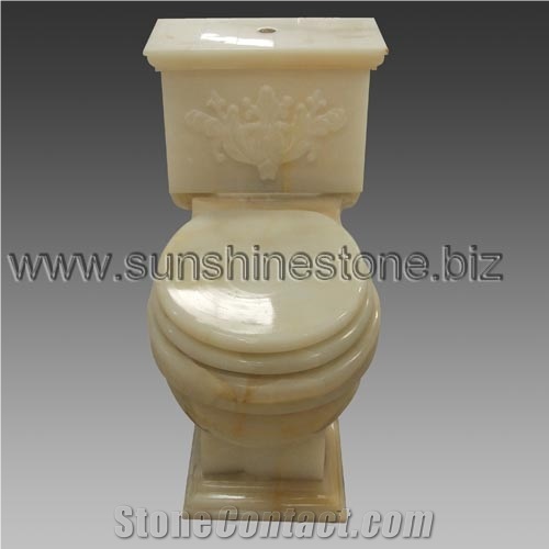 White Onyx Carving Toilet