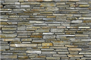 Scalla Ledge Stone Wall, Green Quartzite Ledge Stone