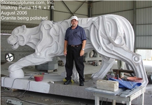 Puma Sculpture, G603 Grey Granite Sculpture
