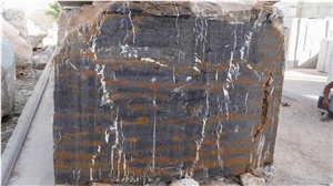Black and Gold Marble New Quarry, Black Gold Marble Block